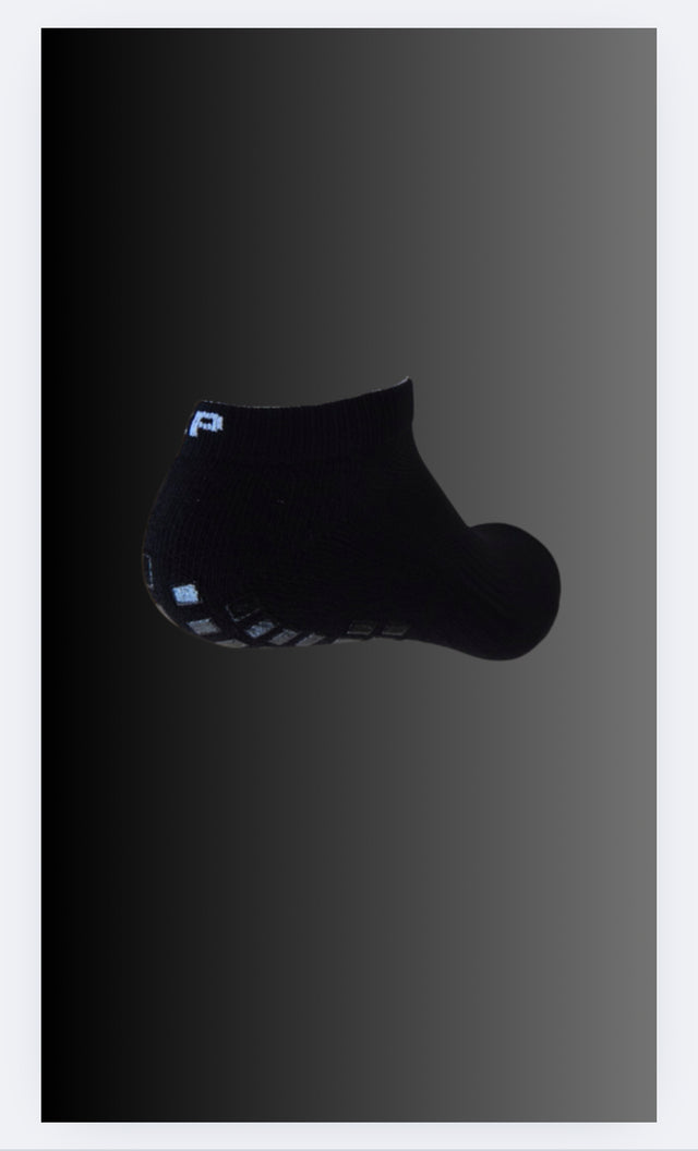 Black Ankle Length Grip Socks (4 Pack)